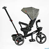Дитячий триколісний велосипед — коляска Best Trike Marco 9155 / 318-82 з батьківською ручкою Зелений, фото 5