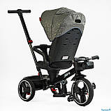 Дитячий триколісний велосипед — коляска Best Trike Marco 9155 / 318-82 з батьківською ручкою Зелений, фото 6