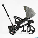 Дитячий триколісний велосипед — коляска Best Trike Marco 9155 / 318-82 з батьківською ручкою Зелений, фото 7