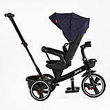 Дитячий триколісний велосипед — коляска Best Trike Marco 9155 / 331-09 з батьківською ручкою Синій, фото 4