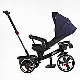 Дитячий триколісний велосипед — коляска Best Trike Marco 9155 / 331-09 з батьківською ручкою Синій, фото 7