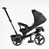 Дитячий триколісний велосипед — коляска Best Trike Marco 9155 / 331-09 з батьківською ручкою Синій, фото 8