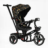 Дитячий триколісний велосипед — коляска Best Trike Marco 9155 / 390-07 з батьківською ручкою Чорний, фото 3