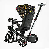 Дитячий триколісний велосипед — коляска Best Trike Marco 9155 / 390-07 з батьківською ручкою Чорний, фото 5