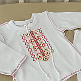 Костюм для хрещення "Український" хлопчик інтерлок зріст 68 см (3 – 6 місяців) Betis Білий з червоним, фото 2