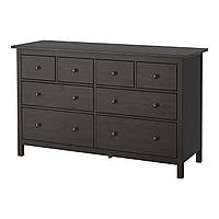 HEMNES Комод на 8 ящиков, czarnobrąz 402.392.74