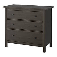 HEMNES Комод с 3 ящиками, черно-коричневый 402.426.29