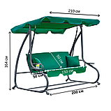 Гойдалка садова King Garden Plus 3-місна Green, фото 10
