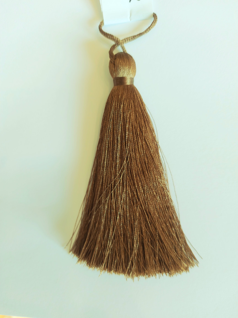 Кисти шелковые декоративные ( 1 шт ) Китиця декоративна велика 10-11 см, коричнева світла, 0189/1, 1 шт.