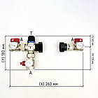 Термостатический узел на подачу LADOMIX.T1 25 без насоса DN1 " KVANT, фото 4