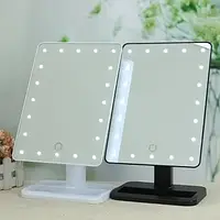 Квадратне настільне дзеркало з підсвіткою LED Smart Touch Mirror для макіяжу HP227