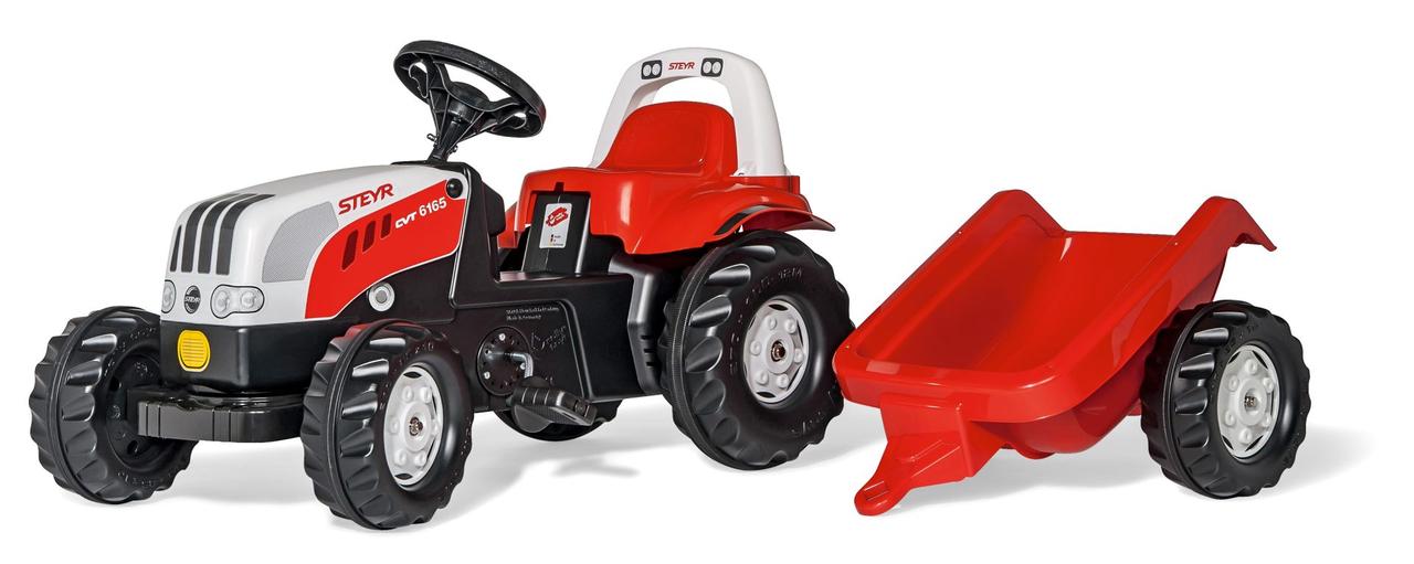 Дитячий педальний трактор rollyKid Steyr 6165 CVT з причепом Rolly Toys 012510