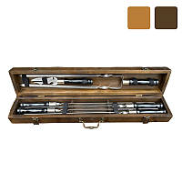 Шампура ручна робота ШашлиКейс Набір подарунковий в кейсі R_2332 Темний кейс