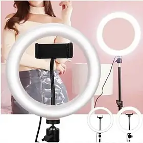 Кільцева LED-лампа YQ-320B (30 см) з тримачем телефона для б'юті селфі Ring Light iC227