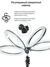 Кільцева LED-лампа YQ-320B (30 см) з тримачем телефона для б'юті селфі Ring Light YU227, фото 5