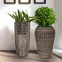 Кашпо зі штучного ротанга Engard (HA-02) 33x33x65см, фото 5