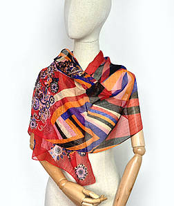 Шарф жіночий тонкий легкий весняний осінній Леона червоний