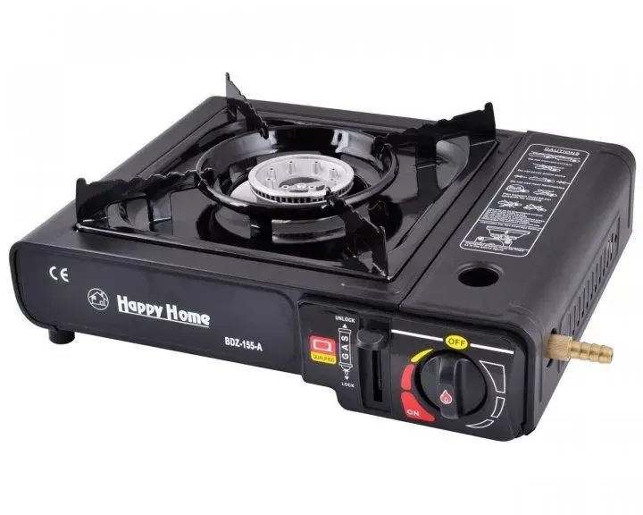 Газова плита з п'єзопідпалом і перехідником Happy Home BDZ-155-A SV227