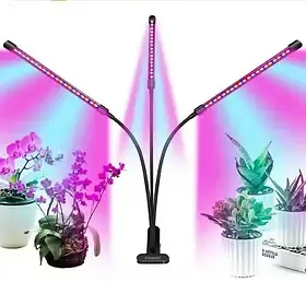 Світлодіодна фітолампа Grow Light для вирощування рослин, розсади Повний спектр 3 голови RTS iC227