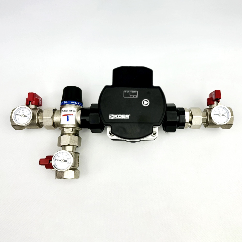 Термостатичний вузол на подачу LADOMIX.T1 25-60 з насосом DN1" KVANT, фото 1