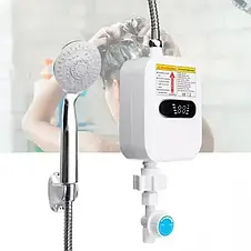 Термостатичний водонагрівач RX-021 з душем і LCD екраном 3500 W з функцією швидкого нагрівання 17×13×7 см YU227, фото 4