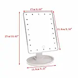 Квадратне настільне дзеркало з підсвіткою LED Smart Touch Mirror для макіяжу SV227, фото 5