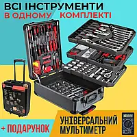 Большой набор инструментов и ключей Swiss Kraft 408 предметов в чемодане на колесах Инструменты для дома HP227