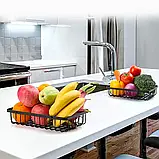 Кошик для фруктів 2 яруси, 32х30х18смКoVegetableКорзина д and fruit storage rack / Фруктовниця металева SV227, фото 7