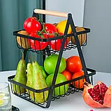 Кошик для фруктів 2 яруси, 32х30х18смКoVegetableКорзина д and fruit storage rack / Фруктовниця металева SV227, фото 8