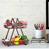 Кошик для фруктів 2 яруси, 32х30х18смКoVegetableКорзина д and fruit storage rack / Фруктовниця металева SV227, фото 9