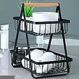 Кошик для фруктів 2 яруси, 32х30х18смКoVegetableКорзина д and fruit storage rack / Фруктовниця металева SV227, фото 10