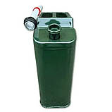 Каністра металева 20 л, з пластмасовою гофро-лійкою., фото 2