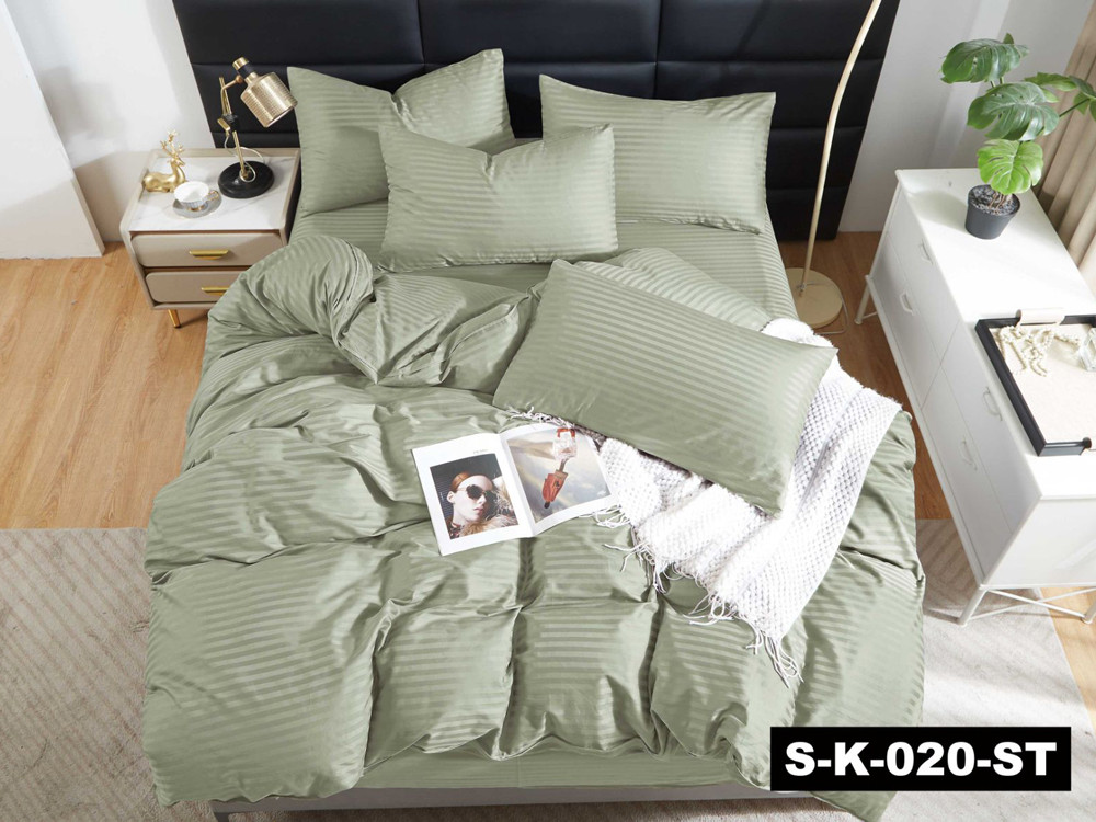 Однотонний Страйп-сатин смужка хакі 220 см у рулоні (50 м) щільна натуральна 100% бавовняна тканина для постільної білизни