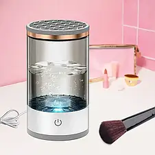 Електричний очисник пензлів для макіяжу Cleaning Brush 2 в 1 підставка для чищення та сушіння косметичних YU227, фото 3