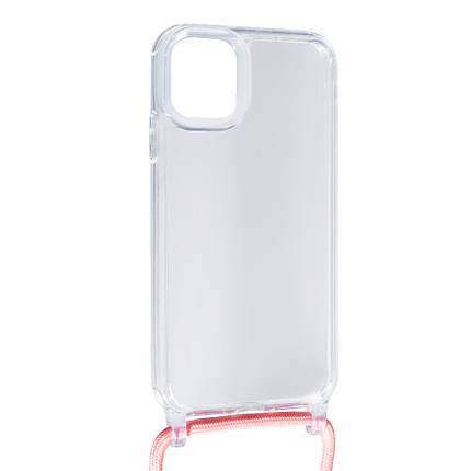 Силіконовий чохол Transparent Case with Rope для Apple iPhone 12 Pro Max Pink, фото 1