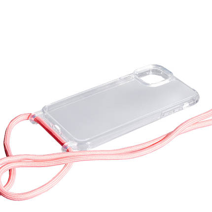 Силіконовий чохол Transparent Case with Rope для Apple iPhone 12 Pro Max Pink, фото 3