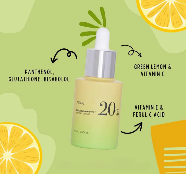 Освітлювальна ліпосомальна сироватка з зеленим лимоном Anua Green Lemon Vita C Serum