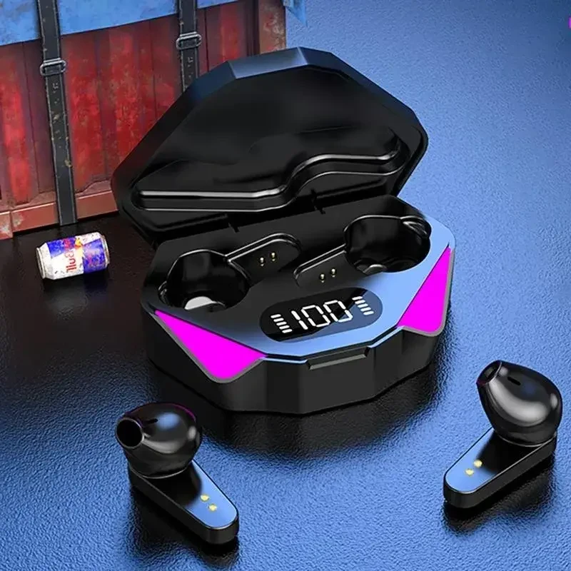 Ігрові геймерські навушники бездротові Bluetooth TWS X15 стереогарнітура з мікрофоном зарядним кейсом SV227