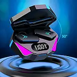 Ігрові геймерські навушники бездротові Bluetooth TWS X15 стереогарнітура з мікрофоном зарядним кейсом SV227, фото 6