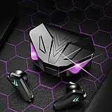 Ігрові геймерські навушники бездротові Bluetooth TWS X15 стереогарнітура з мікрофоном зарядним кейсом SV227, фото 7