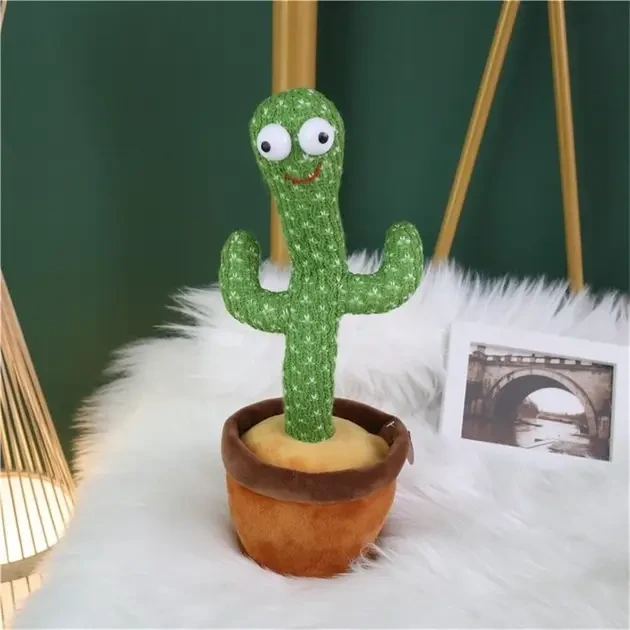 Кантус, що танцює, світло-ігрова іграшка на батарейках, Dancing Cactus TikTok кактус у вазоні 34 см SV227