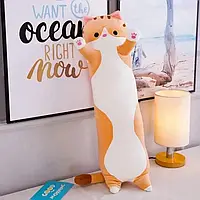 Мягкая игрушка Кот Длинный 110 см Подушка Обнимашка Коричневая YU227
