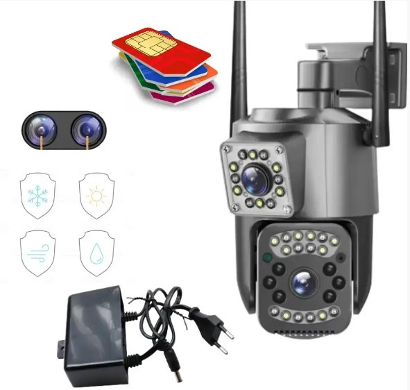 Вулична Wifi камера SC03 V380pro під сім карту 4G / Поворотна камера відеоспостереження