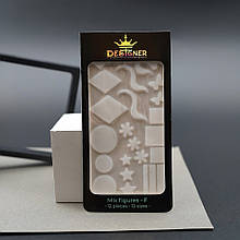 Силіконові трафарети (молди) для дизайну нігтів на верхніх формах Дизайнер, 12 шт./уп мікс розмірів Mix figures - F