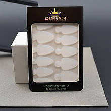 Силіконові трафарети (молди) для френча та дизайну нігтів на верхніх формах Дизайнер, 12 шт./уп мікс розмірів Original french - J