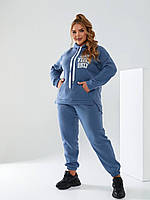 Костюм жіночий на флісі батал худі штани чорний сірий бардо синій графіт шоколад хакі 50-52 54-56 58-60 62-64