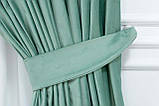 Оксамитові(велюрові) однотонні штори турецької якості. Колір: м'ятний, фото 4