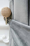 Оксамитові(велюрові) однотонні штори турецької якості. Колір: сірий, фото 5