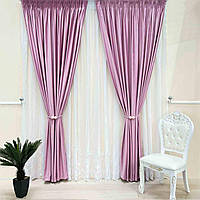 Оксамитові(велюрові) однотонні штори турецької якості. Колір:рожевий