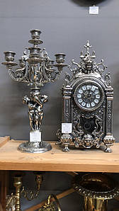 Канделябр "2 ангели" на 6 свічок із срібної латуні 27х50 см Stilars Італія 141122